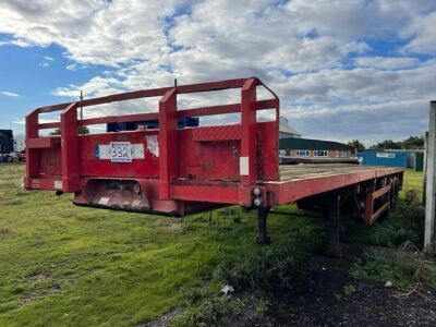 1998 Dennison Triaxle Extendable Flat Trailer