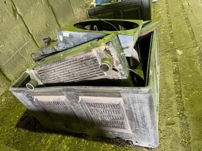 CAT Engine + Radiator and Various Spares in Plastic Stillage