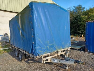 Ifor Williams Tandem Axle Drawbar Dropside Tarpaulin Covered Plant Trailer