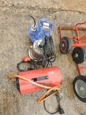 2 x Submersible Pumps 1 x Gas Heater