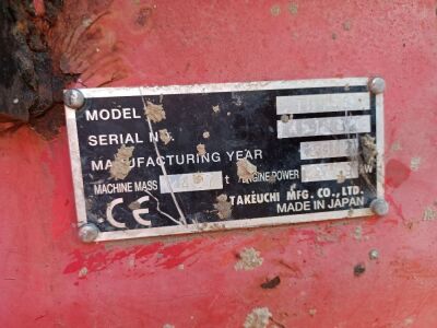 2002 Takeuchi TB145 Excavator - 11