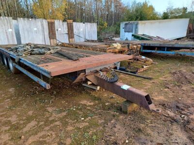 1996 Crane Fruehauf Drawbar Triaxle Flat Trailer