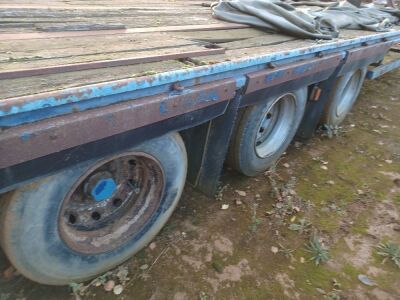 1996 Crane Fruehauf Drawbar Triaxle Flat Trailer - 6