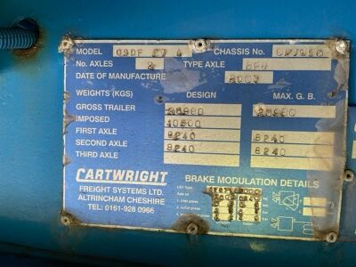 2002 Cartwright Tandem Axle Stepframe Curtainside Trailer - 9