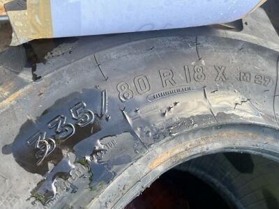 2 x 335/80/R18 Michelin Tyres - 2