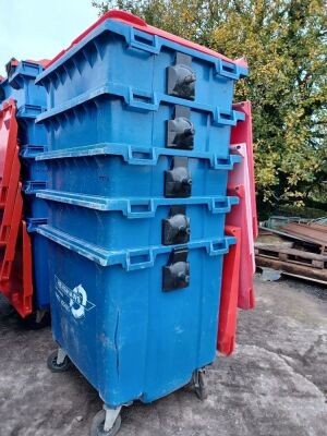 5x Industrial Plastic Wheelie Bins 