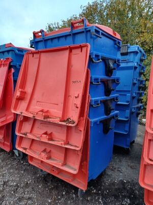 5x Industrial Plastic Wheelie Bins 