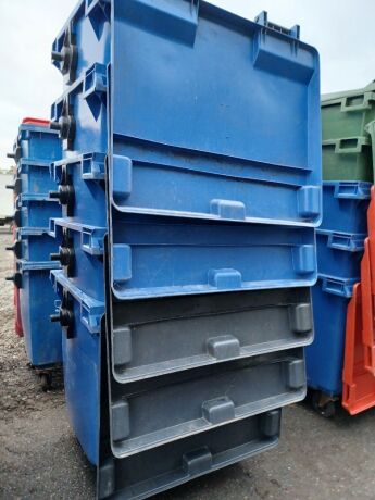 5x Industrial Plastic Wheelie Bins 