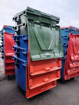 5x Industrial Plastic Wheelie Bins 