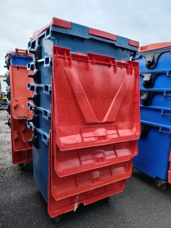 5x Industrial Plastic Wheelie Bins 