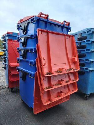 5x Industrial Plastic Wheelie Bins 