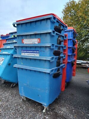 5x Industrial Plastic Wheelie Bins 