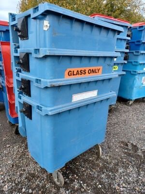 4x Industrial Plastic Wheelie Bins