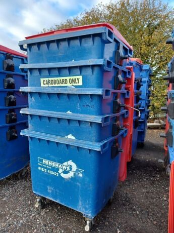 5x Industrial Plastic Wheelie Bins 