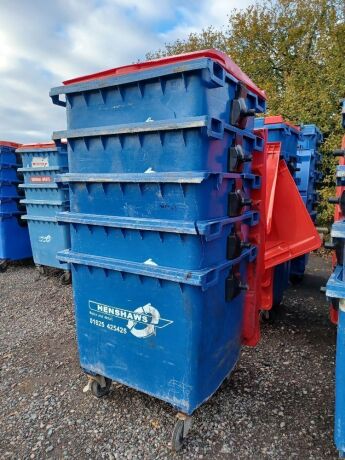 5x Industrial Plastic Wheelie Bins 