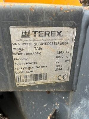 2014 Terex Dumper TA6S Swivel Dumper - 9