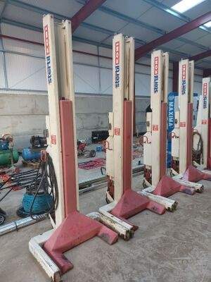 Set of 4 2004 Stertil Koni St.1072 3 Phase V7200kg Mobile Vehicle Lifts