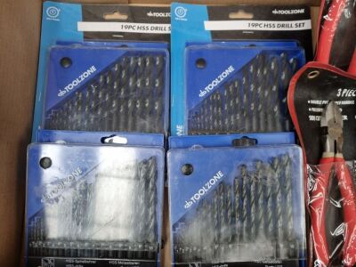 4x Metal Drill Sets & 2 3pc Plier Sets - 2