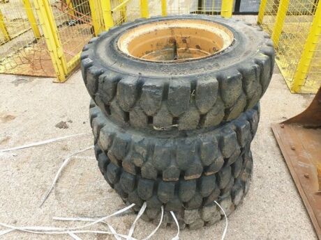 4 x Solid Plant Wheels & Tyres