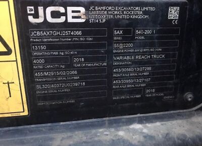 2018 JCB 540-200 Hi Viz Telehandler - 20