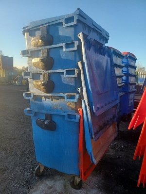 5x Industrial Plastic Wheelie Bins