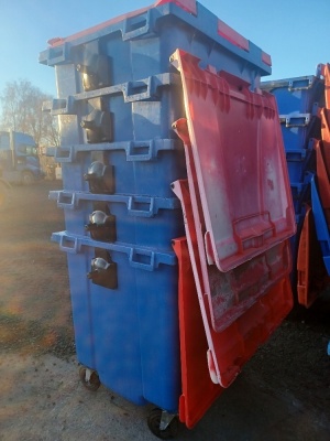 5 x Industrial Plastic Wheelie Bins