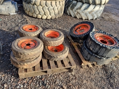 Qty Skidsteer Rims & Solid Tyres 