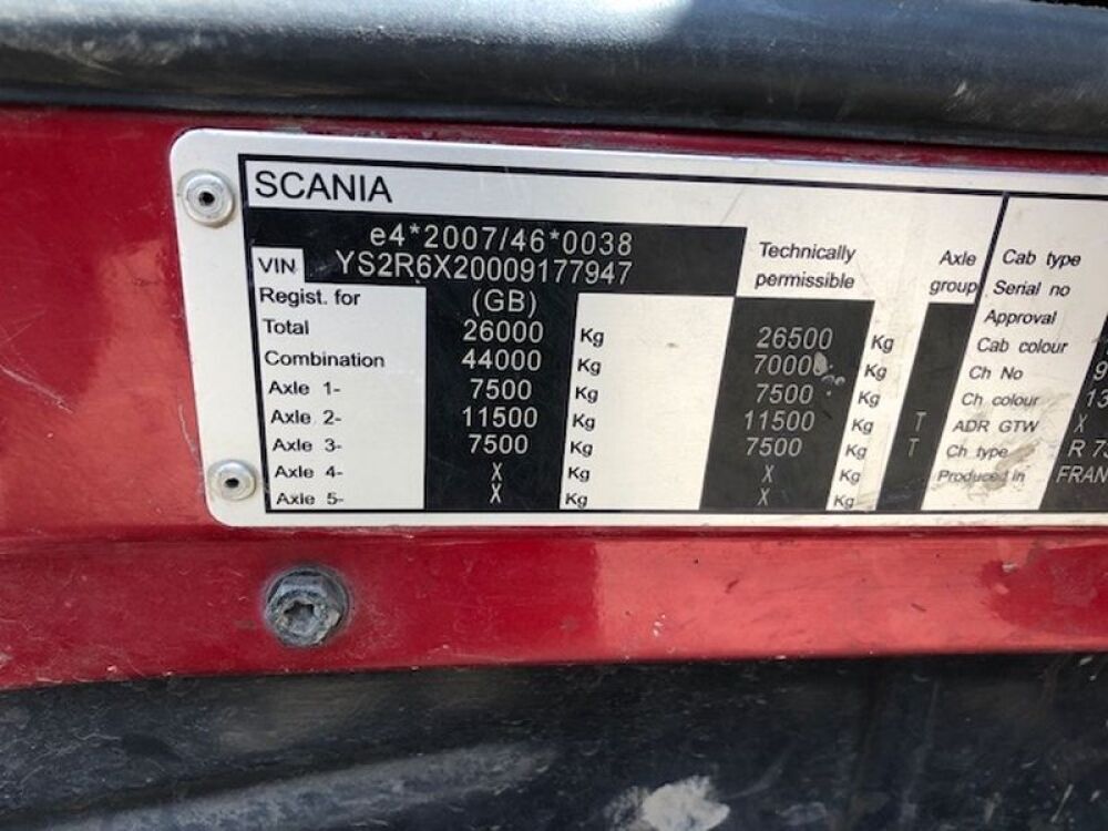 2013 Scania R730 Topline 6x2 65 ton Rear Lift Tractor Unit | Malcolm ...