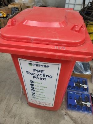 PPE Wheelie Bin c/w Water Hose & Plastic Link Chain