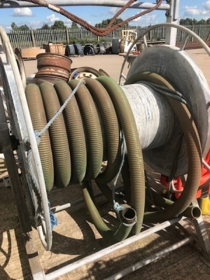 Galvanised Hose Reel c/w Hose - 2