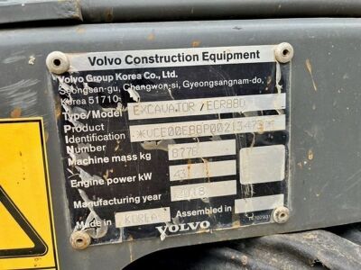 2018 Volvo ECR88D Excavator - 14