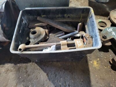 Box Of Misc Brackets & Hand Tools