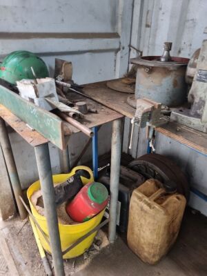 Steel Bench & Contents