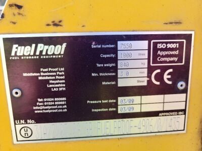 Fuel Proof Single Axle Drawbar 1000ltr Fuel Tank - 5