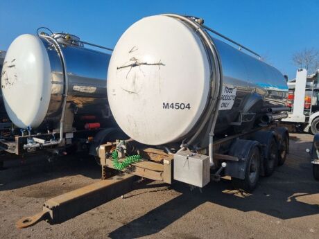 2005 Magyar Triaxle Drawbar Stainless Steel Milk Tanker Trailer