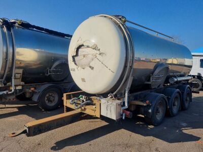 2005 Magyar Triaxle Drawbar Stainless Steel Milk Tanker Trailer - 3