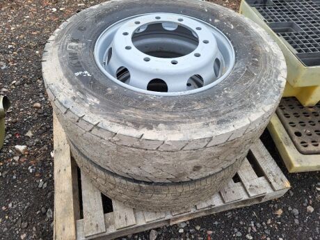 2 x New 315/70/22.5 Tyres + Steel Rims