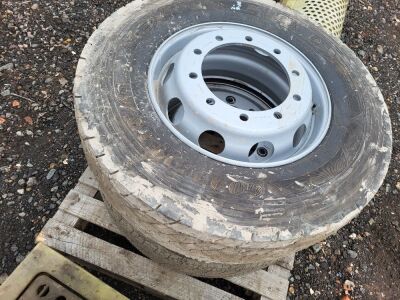 2 x New 315/70/22.5 Tyres + Steel Rims - 2