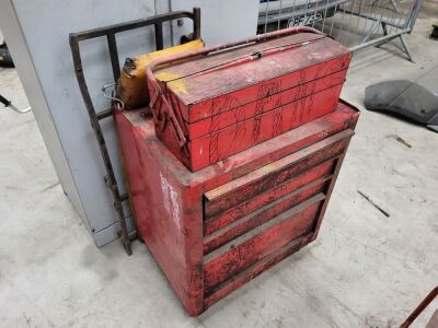 Steel Cabinet and 2 x Workshop Tool Boxes  - 2