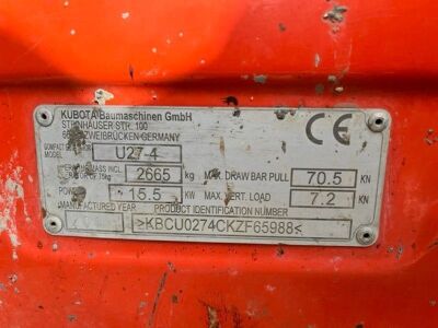 2019 Kubota U27-4 Mini Digger - 16