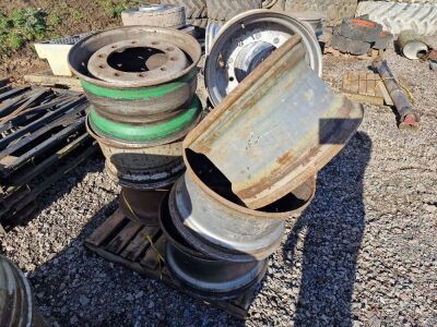 9 x Steel Truck Wheel Rims - 2