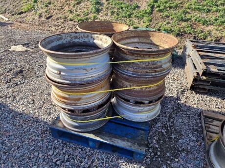 9 x Steel Truck Wheel Rims