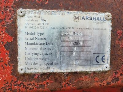 2007 Marshall Vesuvius Vantage 1500 Single Axle Drawbar Muck Spreader - 11
