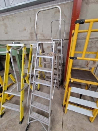 2 x Step Ladders On Wheels