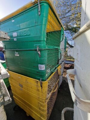 3x Steel Wheelie Bins