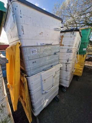 3x Steel Wheelie Bins