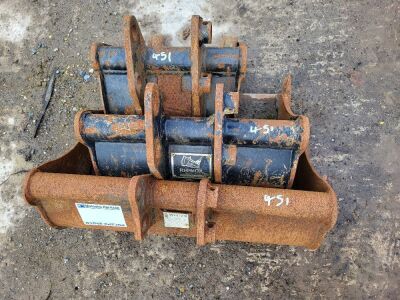 3x Micro Digger Buckets 25mm Pins