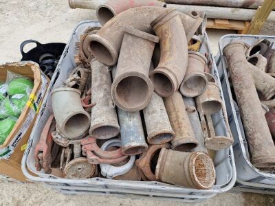 Qty of Concrete Pump 5” Couplings/Clips & Elbows