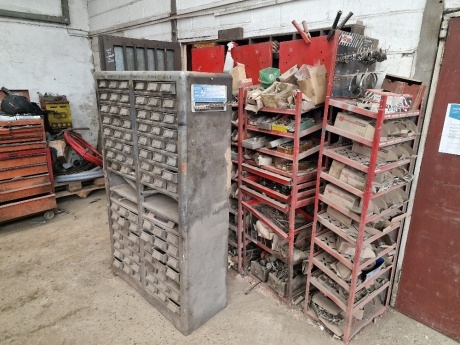 Large Qty of Nuts, Bolts, Fixings Etc + Racking