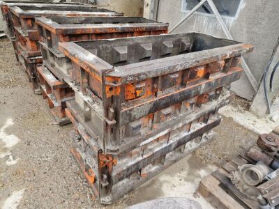 2 x Betonblock 150 x 60 x 60cm Concrete Lego Block Mould With Divider